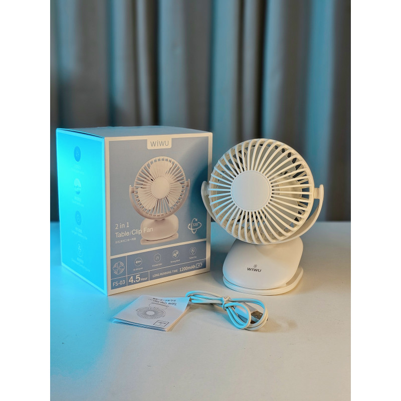 WiWu FS03 360 Degree Rotation Rechargeable Fan